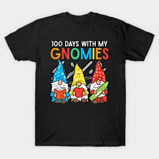 100 Days With My Gnomies Cute 100Th Day School Teacher Kids T-Shirt